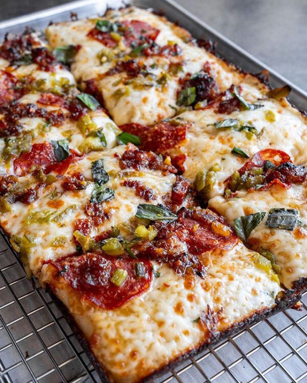 Detroit Style Online Pizza Making Class in a Home Gas Oven with Lee Hunzinger and Noel Brohner of Slow Rise Pizza