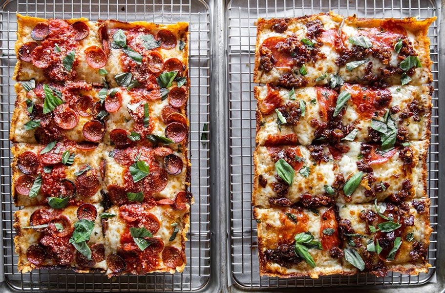 Detroit Style Online Pizza Making Class in a Home Gas Oven with Lee Hunzinger and Noel Brohner of Slow Rise Pizza